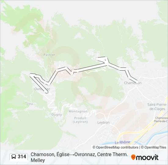 314 Bus Line Map