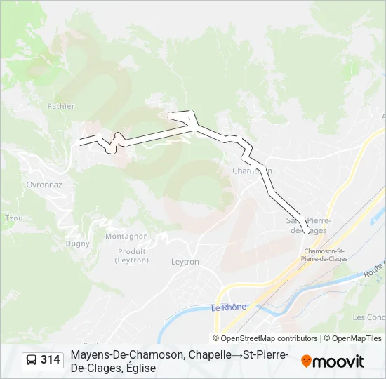 314 Bus Line Map