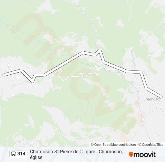 Plan de la ligne 314 de bus