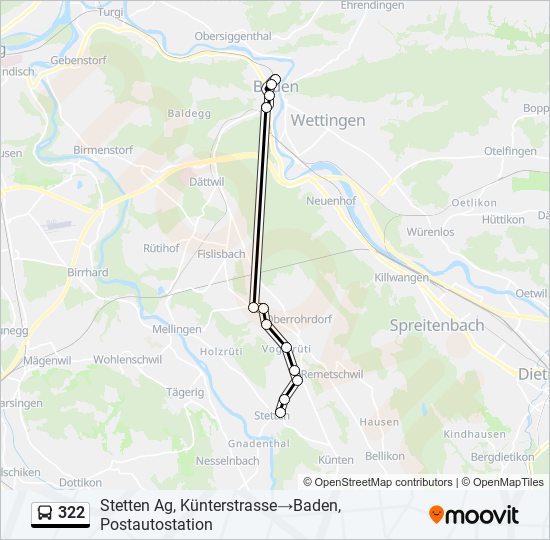 322 bus Line Map