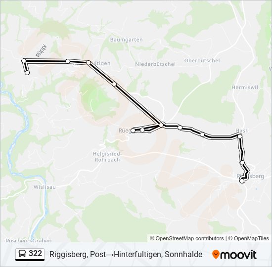 322 bus Line Map