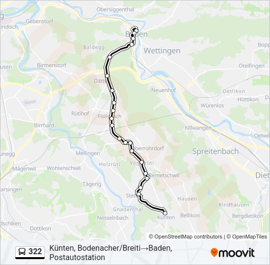 322 Bus Line Map