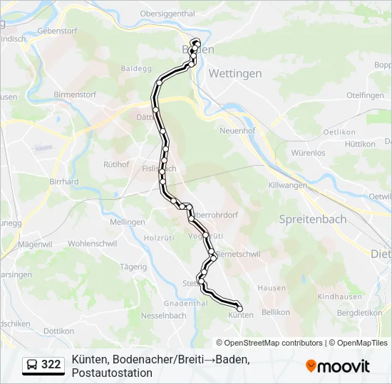 322 Bus Line Map