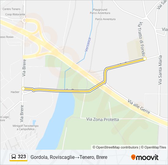 Plan de la ligne 323 de bus