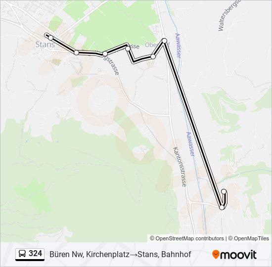 Plan de la ligne 324 de bus