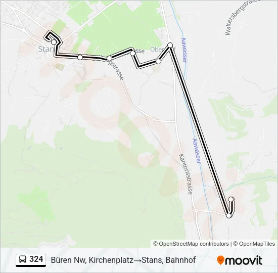 Plan de la ligne 324 de bus