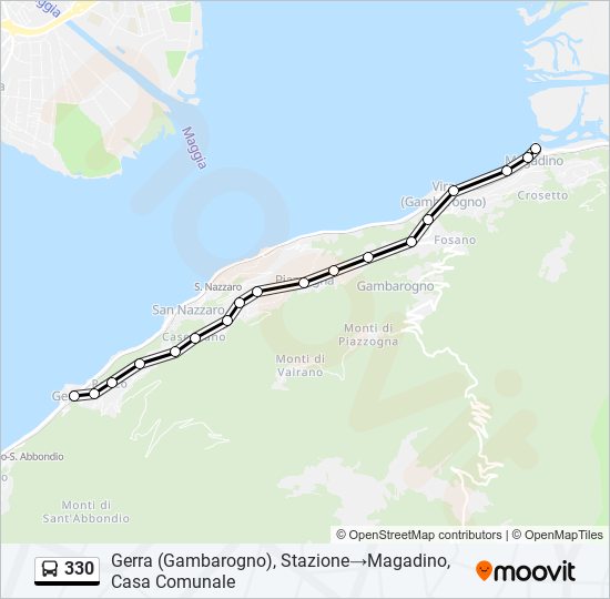 Plan de la ligne 330 de bus