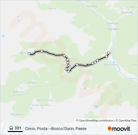 331 Bus Line Map
