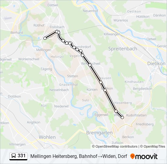 331 bus Line Map