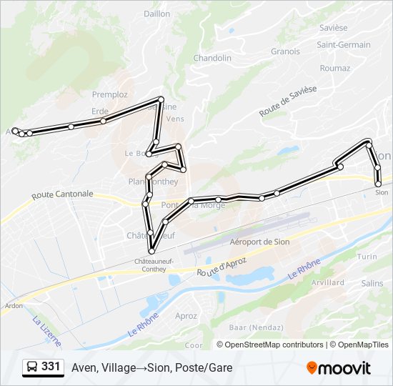 331 bus Line Map