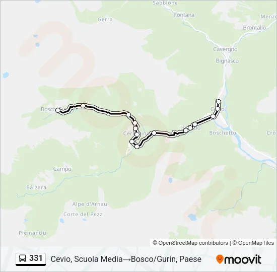 331 Bus Line Map