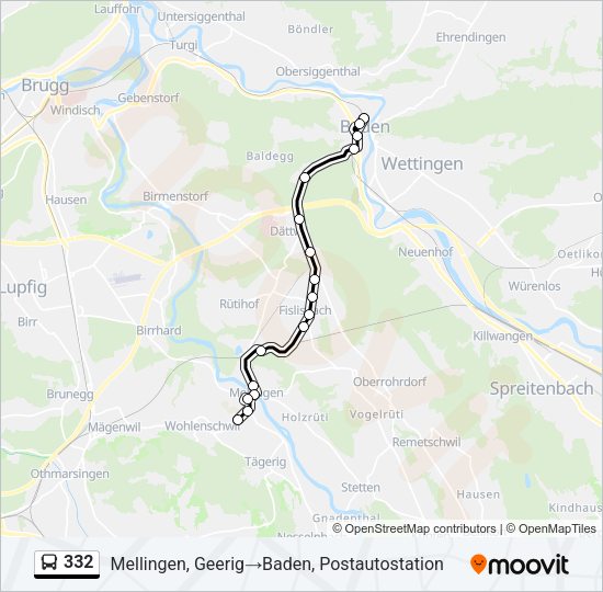 332 Bus Line Map