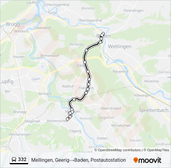 332 Bus Line Map