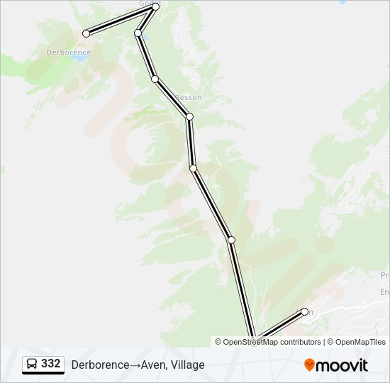 332 Bus Line Map