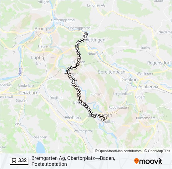 332 Bus Line Map
