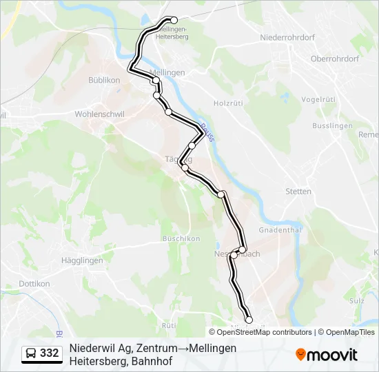 332 Bus Line Map