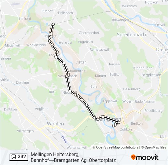 332 Bus Line Map