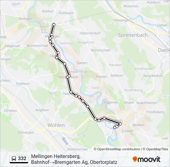 332 Bus Line Map