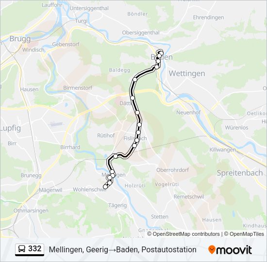 332 Bus Line Map