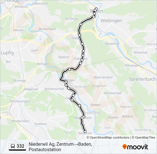 332 Bus Line Map