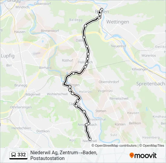 332 Bus Line Map