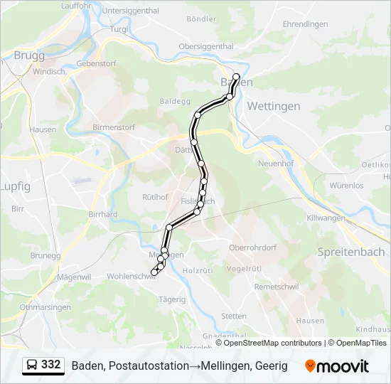 332 Bus Line Map