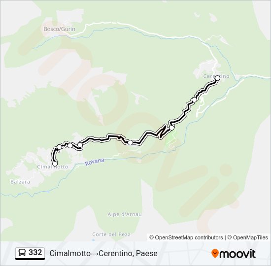 332 Bus Line Map