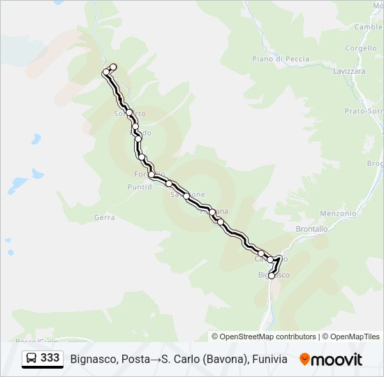 333 Bus Line Map