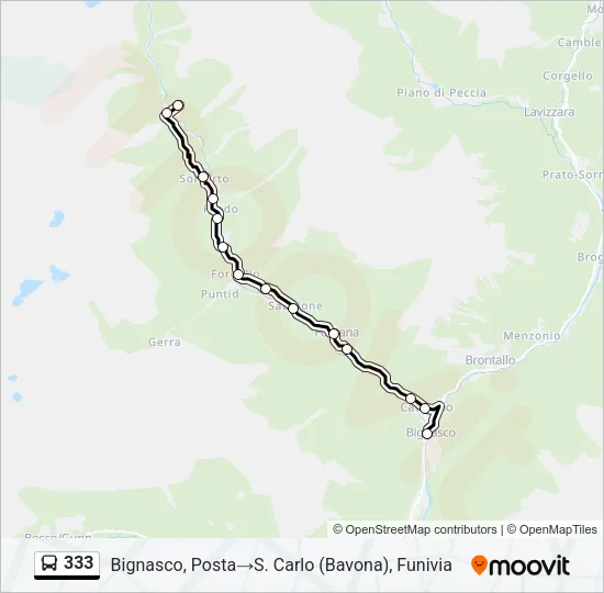 333 Bus Line Map