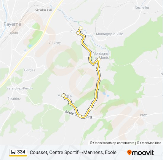334 Bus Line Map