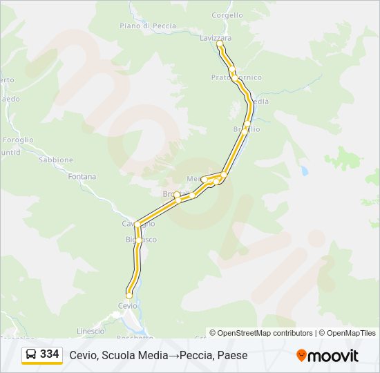 334 Bus Line Map