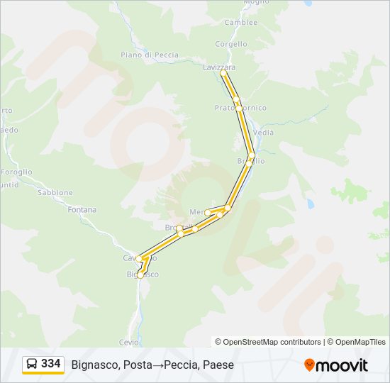 334 Bus Line Map