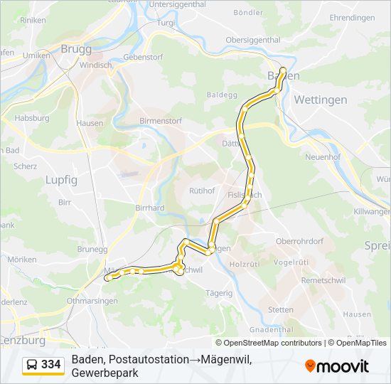 334 Bus Line Map