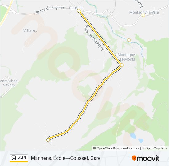 334 Bus Line Map