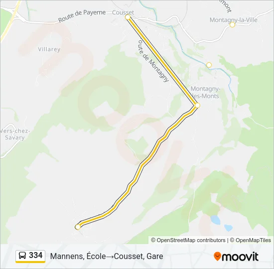 334 Bus Line Map