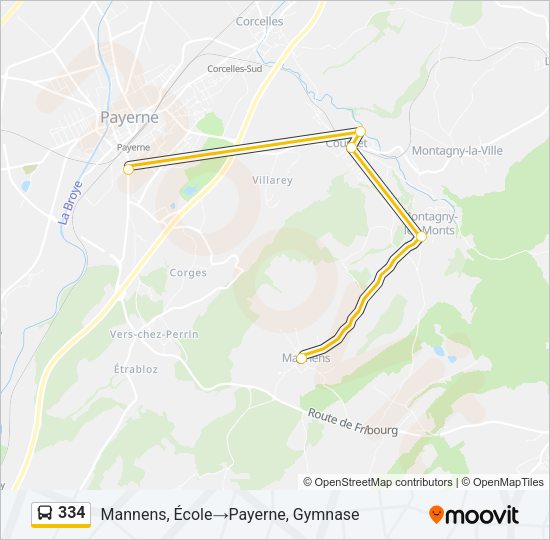 334 Bus Line Map