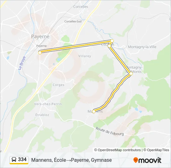 334 Bus Line Map