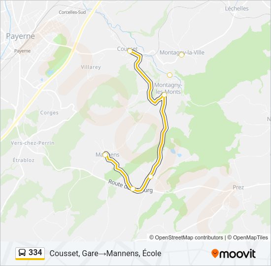 334 Bus Line Map