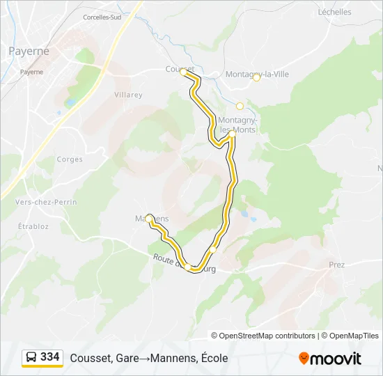 334 Bus Line Map