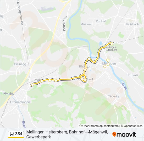 334 Bus Line Map