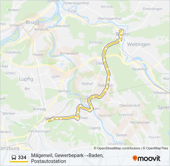 334 Bus Line Map