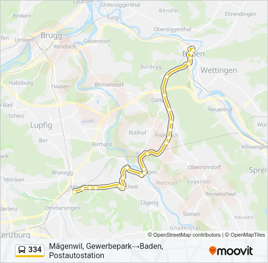 334 Bus Line Map