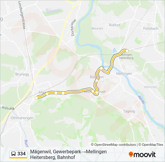 334 Bus Line Map