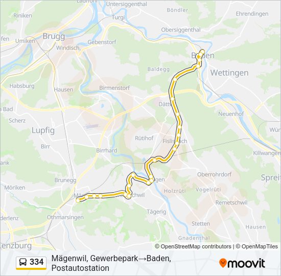 334 Bus Line Map