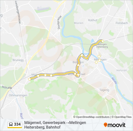 334 Bus Line Map
