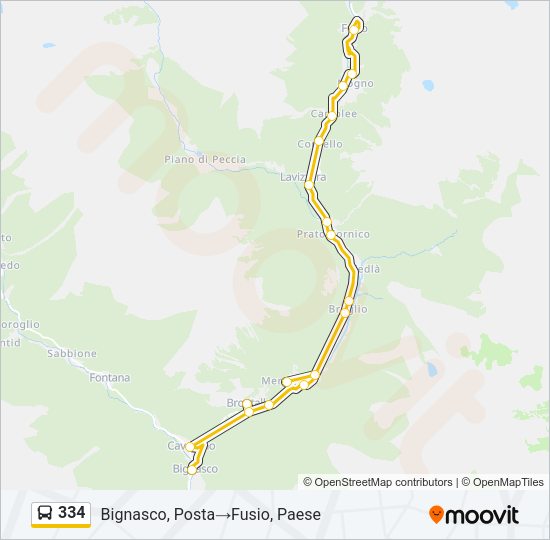 334 Bus Line Map
