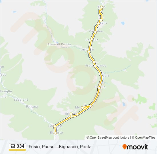 334 Bus Line Map