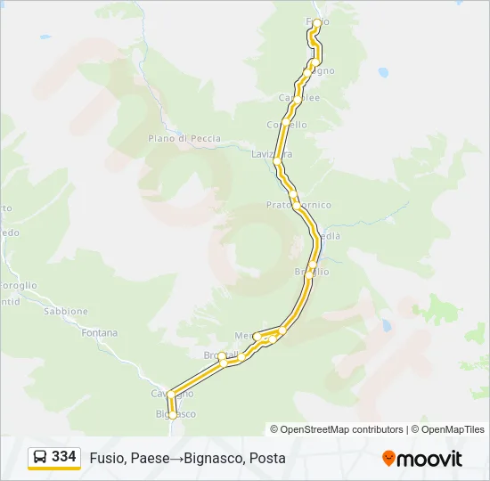 334 Bus Line Map