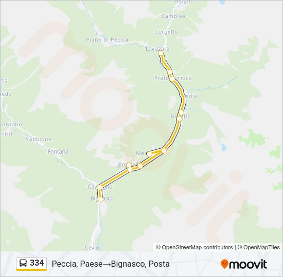 334 Bus Line Map