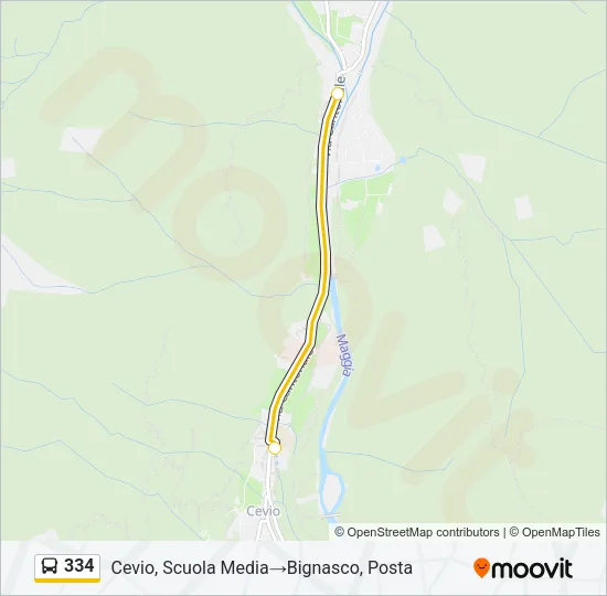334 Bus Line Map